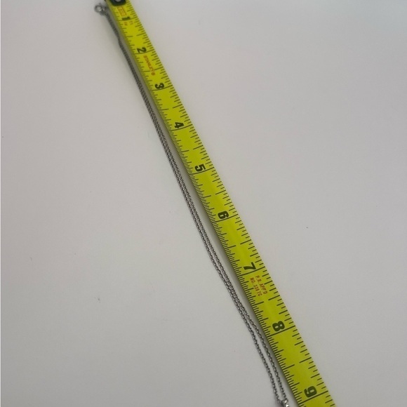 Sterling Silver CZ Fringe Pendant Necklace | Layered Drop Statement Jewelry - Picture 11 of 12